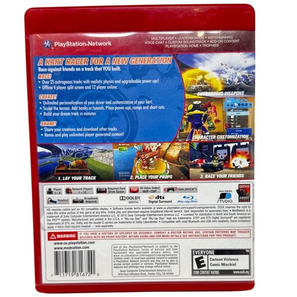 Modnation Racers PS3 Game - Greatest Hits Edition - Picture 2 of 3